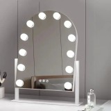Oglinda machiaj Starshine, tip Hollywood cu 12 becuri LED, cu suport, modul 3 culori, 30 x 40 cm, rotire 360 grade, Cablu de 1 m, Oem