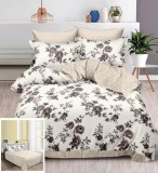 Lenjerie Pat Tuscana Sf105, Bumbac, 4 Piese, Fara Elastic, Alb, Imprimeu