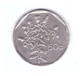 Moneda Malta 50 cents/centi 1992, stare buna, curata