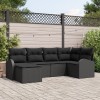 Gossi set de canapea de gradina cu perne negru poliratan