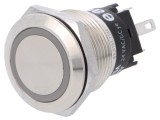 Comutator anti-vandalism EAO SPDT 3A 240V, Iluminare galbena, IP67/IP65, Montaj ",~"19mm, Seria 82