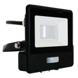 Reflector led smd 10w 6400k ip65 cu senzor miscare - negru, Oem