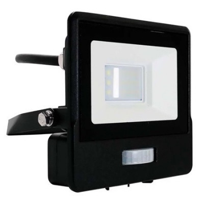 Reflector led smd 10w 6400k ip65 cu senzor miscare - negru foto