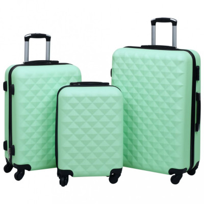 Set de valize cu carcasă rigidă, 3 piese, verde mentă, ABS foto