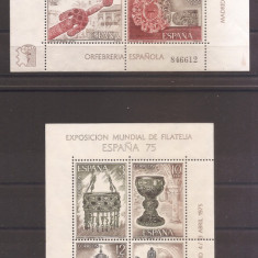 Spania 1975-Expozitia Internationala Filatelica ESPANA '75,2 colite,MNH/MH