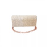 Cumpara ieftin Geanta plic seara pentru ocazii si petreceri, bej, sclipici, mic, 20 x 10 cm, Magrot 24004