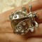 INEL DAMA GARGARITA BUBURUZA INOX ARGINTIU CROMAT PIETRE SWAROVSKI ALBE GRI