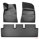 Covorase Cauciuc Tip Tavita Tesla Model 3 (2017-2023) ALM, Impermeabile, Inodore, Bordura 3cm, Set Complet