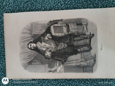 gravura veche pe hartie cartonata lucioasa , pentru colectie sau pentru inramare,superba foto