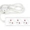 VOREL Prelungitor electric cu impamantare, 3 prize, 1.5 m, Alb, Plastic