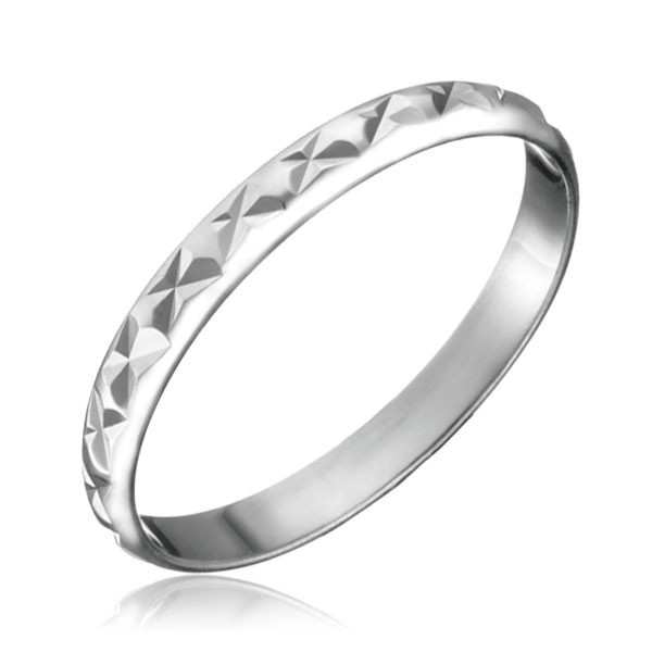 Inel argint - suprafață lucioasă, detalii &icirc;n formă de X - Marime inel: 58