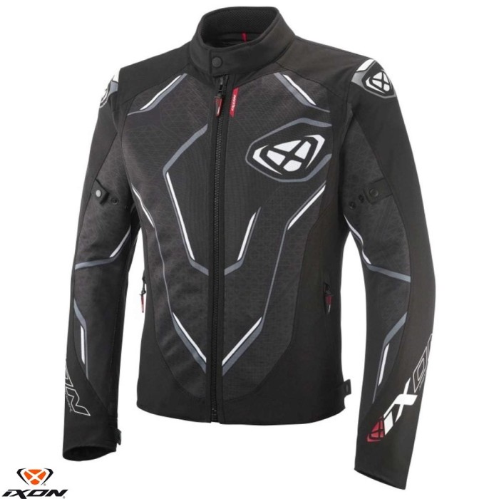 Geaca (jacheta) barbati pentru scuter - motocicleta Racing/Roadster Ixon vara model Demoniak MS culoare: negru/alb Negru/alb XL