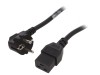Cablu Alimentare Unghiular 3x1,5mm2 cu Ștecăr CEE 7/7 și Conector IEC C19