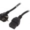 Cablu Alimentare Unghiular 3x1,5mm2 cu Ștecăr CEE 7/7 și Conector IEC C19