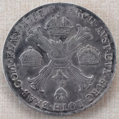 (A816) MONEDA DIN ARGINT AUSTRIA - 1 KRONENTHALER 1793, LIT. M (MILANO), MAI RAR