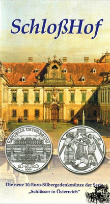 AUSTRIA 2003 - 10 Euro - SchlossHof - Argint 925 /16,00 gr / Blister foto
