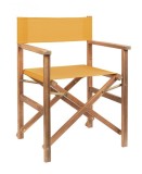 Cumpara ieftin Set 6 scaune gradina lemn maro textil galben Noemi 52x59x83 cm