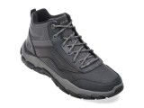 Ghete barbati Skechers Santoro piele naturala, gri, inchidere siret, talpa cauciuc termoplastic