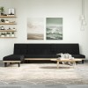 Canapea extensibilă &icirc;n formă de L negru 255x140x70 cm textil