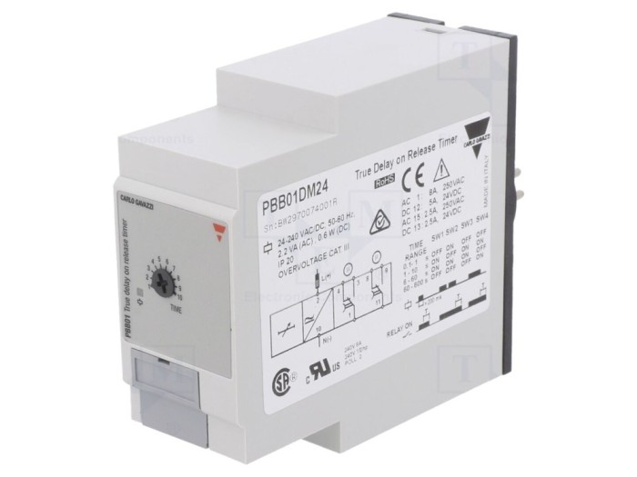 Timer Digital Programabil 0.1-600s DPDT 24-240VAC