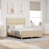VidaXL Cadru de pat, crem, 140x200 cm, textil