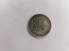 Moneda argint 2 francs 1917 franta 10g foto