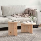 Set de măsuțe de cafea 2 pcs natural 49 x 49 x 28 cm