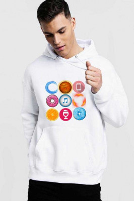 Hanorac Barbati Alb - Circle - XL foto