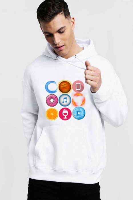 Hanorac Barbati Alb - Circle - XL