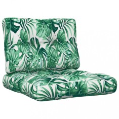 Perne de paleti, 2 buc., model cu frunze, textil foto