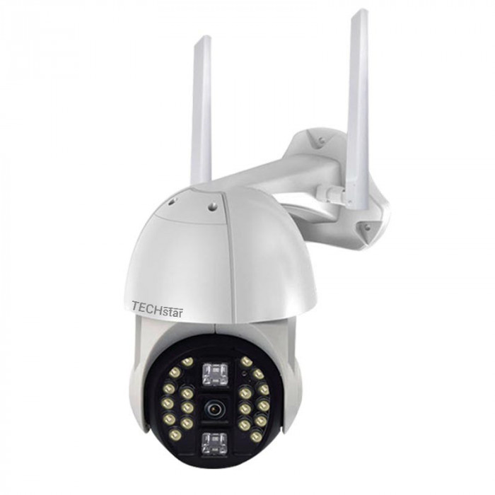 Camera Supraveghere PTZ Techstar&reg; 904, 2MP, FullHD, Lumina Infrarosie si LED, Control Vertical + Orizontal, Audio Bidirectional, Detectarea Miscarii,