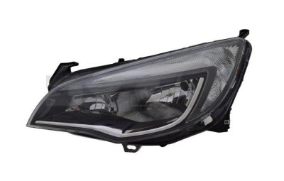 Far Opel Astra J, 01.2013-, 5 Usi, Sedan, Sports Tourer, partea Stanga, cu lumina de zi; tip bec H7+H7+W21/5W; electric; negru-argintiu; cu motor, TY foto