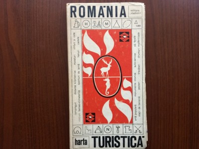 romania harta turistica editura stadion 1970 ed. consiliului national E.F.S. RSR foto