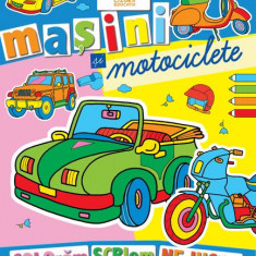 Masini si motociclete. Carte de colorat