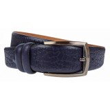 Curea barbati, eleganta, pentru costum, din piele naturala, Bleumarin, 3.4cm - CK68BL, ALPE LEATHER