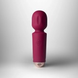 Vibrator Mini Wand Azalea Red, 16 Moduri Vibratii, Silicon, USB, Rosu, 11.5 cm