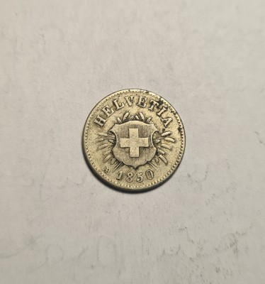 Elvetia 5 Rappen 1850 AB RARA foto