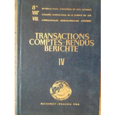 Transactions Comptes-rendus Berichte Iv - Necunoscut ,304875