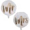 Set 12 baloane din folie metalizata si din latex, flippy, model mr mrs, tema nunta, baloane party cu confetti, 45 cm, 30 cm, pai inclus, umflare cu ae
