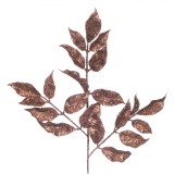 Ramura Decorativa Craciun 48cm, Frunze Maro cu Glitter, Ornament Brad, Decoratiune Craciun Maro, Creanga Artificiala, Oem