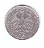 Moneda Germania 2 mark/marci 1970 D, Max Planck, stare buna, curata