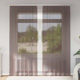 vidaXL Perdele Voile cu buzunare pentru bare 2 buc Maro