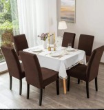 Cumpara ieftin Set 6 Huse Pentru Scaun Culoare Maro, Elastice, Elegante, Durabile