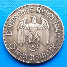 Adolf Hitler 1942 5 Reichs Mark 36mm foto
