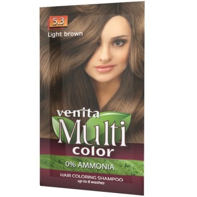 Sampon Colorant si Nuantator, Multicolor, Venita, 5.3 Light Brown, 40g foto