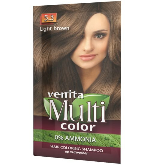 Sampon Colorant si Nuantator, Multicolor, Venita, 5.3 Light Brown, 40g