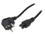 Cablu de Alimentare 3x0,75mm2 cu Ștecăr &icirc;n Unghi și Conector IEC C5