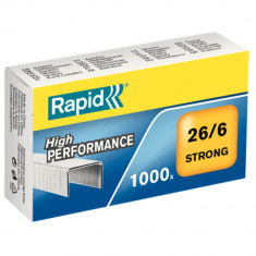 Capse 26/6 Rapid Strong, 1000 Buc/Set, Capacitate 20 Coli, Capse Rezitente, Capse Otel, Capse din Otel, Set de Capse, Set Capse Rapid, Capse Rapid Str