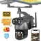 Camera de Supraveghere cu Panou Solar ,PTZ 4G, TSS-Q5M-Z, cu Doua Lentile 3MP/3MP, IR 40m ,50X Zoom, Detectia Miscarii, Slot Card ,App Ubox