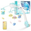 Carusel Interactiv Multifunctional Night Bed Bell BebeLux, Rotire 360&deg;, Efecte Luminoase si Sonore, Proiector